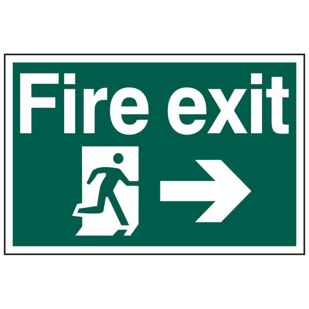 ASEC `Fire Exit` 400mm x 600mm PVC Self Adhesive Sign