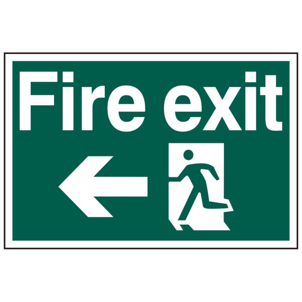 ASEC `Fire Exit` 400mm x 600mm PVC Self Adhesive Sign