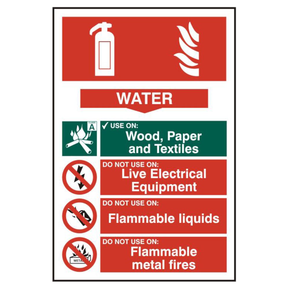 ASEC Fire Extinguisher 200mm x 300mm PVC Self Adhesive Sign