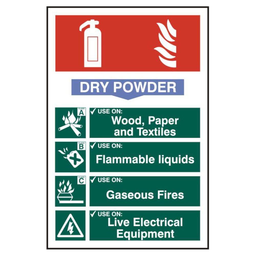 ASEC Fire Extinguisher 200mm x 300mm PVC Self Adhesive Sign - AS4686 - AS4686