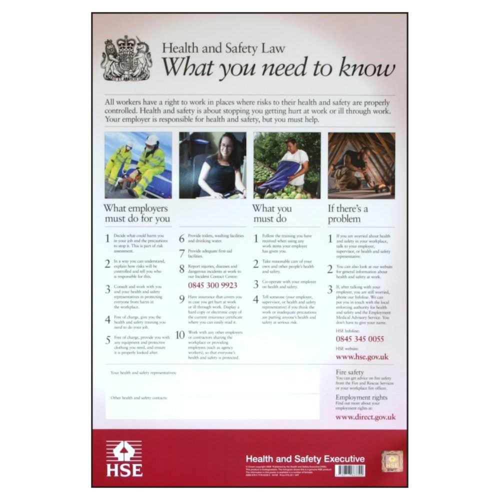 ASEC HSE01 Health &amp; Safety Poster 800mm x 600mm PVC Sign