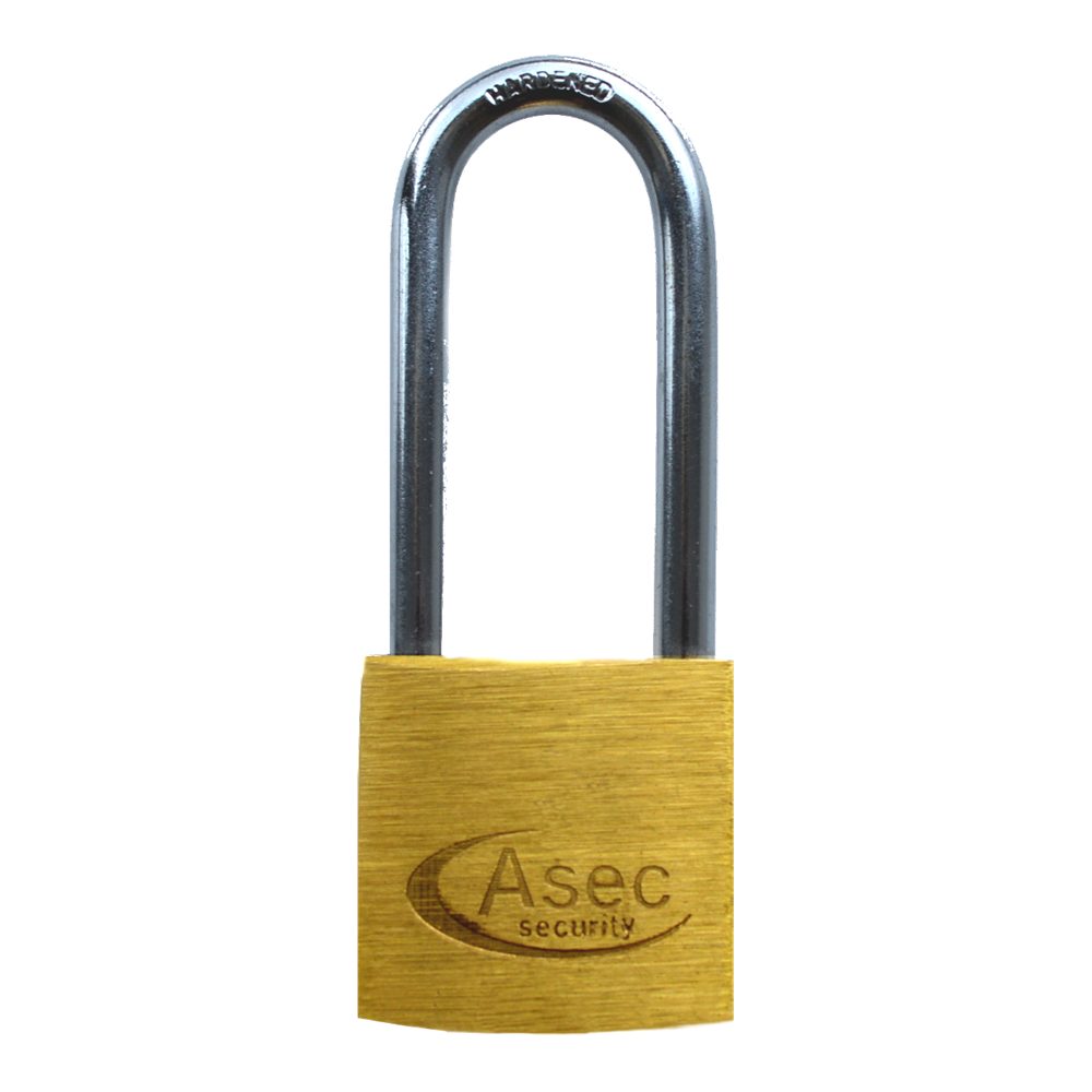 ASEC KA Long Shackle Brass Padlock - AS2505 - AS2505