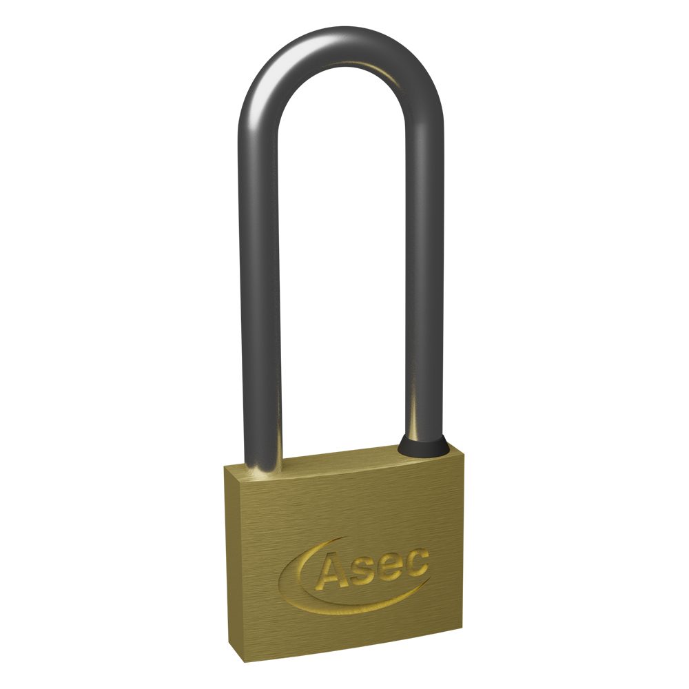 ASEC KD Long Shackle Brass Padlock - AS2526 - AS2526