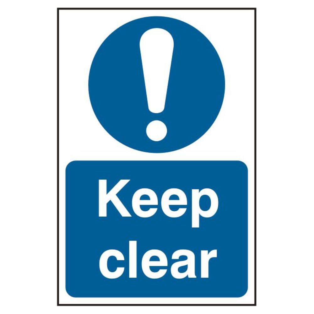ASEC `Keep Clear` 200mm x 300mm PVC Self Adhesive Sign