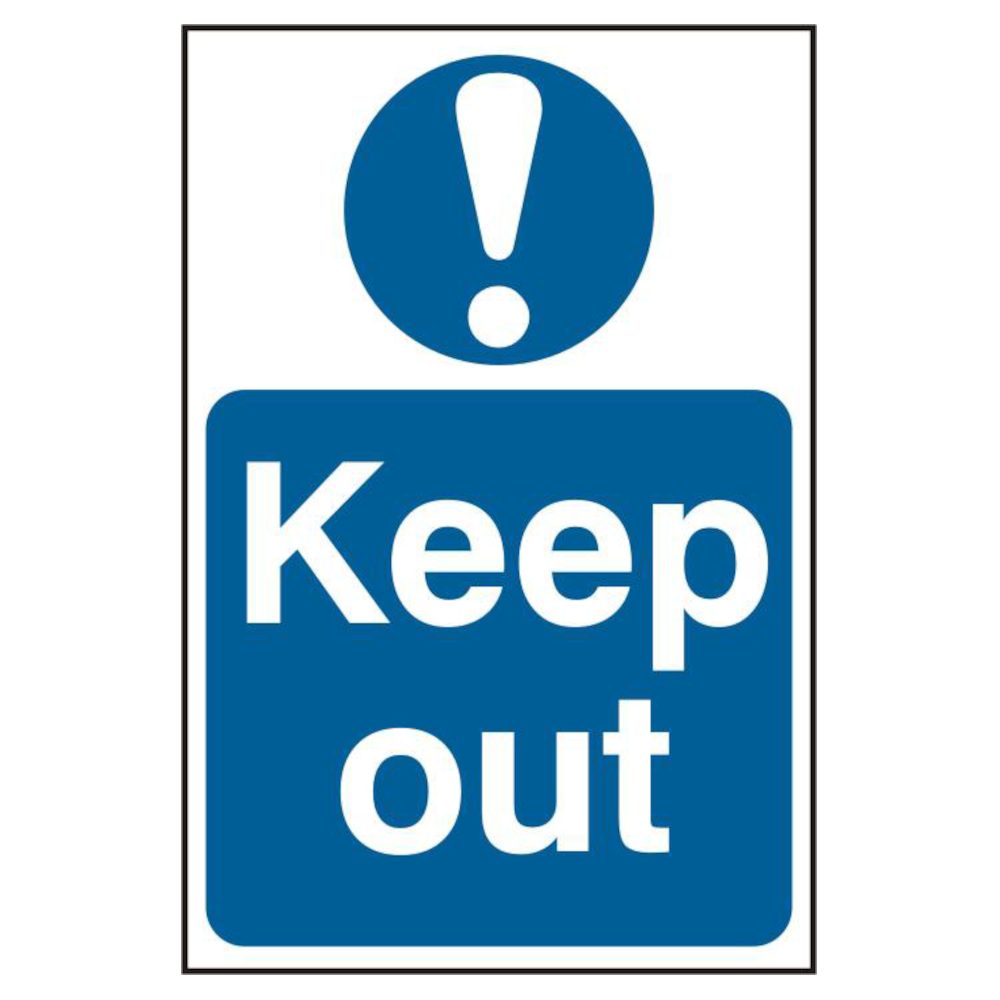 ASEC `Keep Out` 200mm x 300mm PVC Self Adhesive Sign