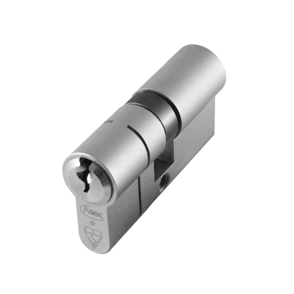 ASEC Kite BS 1 Star Kitemarked Euro Double Cylinder - AS10126 - 30/30 - Nickel Plated - AS10126