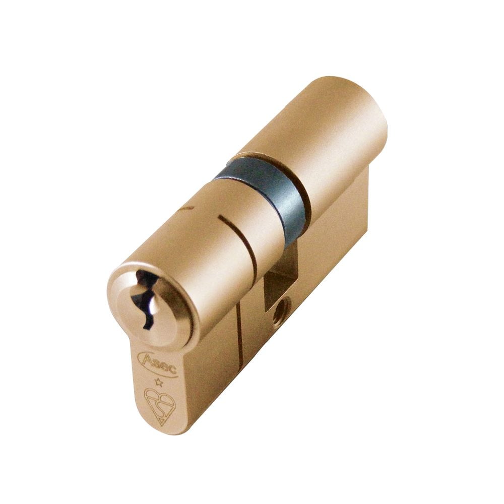 ASEC Kite BS 1 Star Kitemarked Euro Double Cylinder - AS10127 - 30/30 - Satin Brass - AS10127