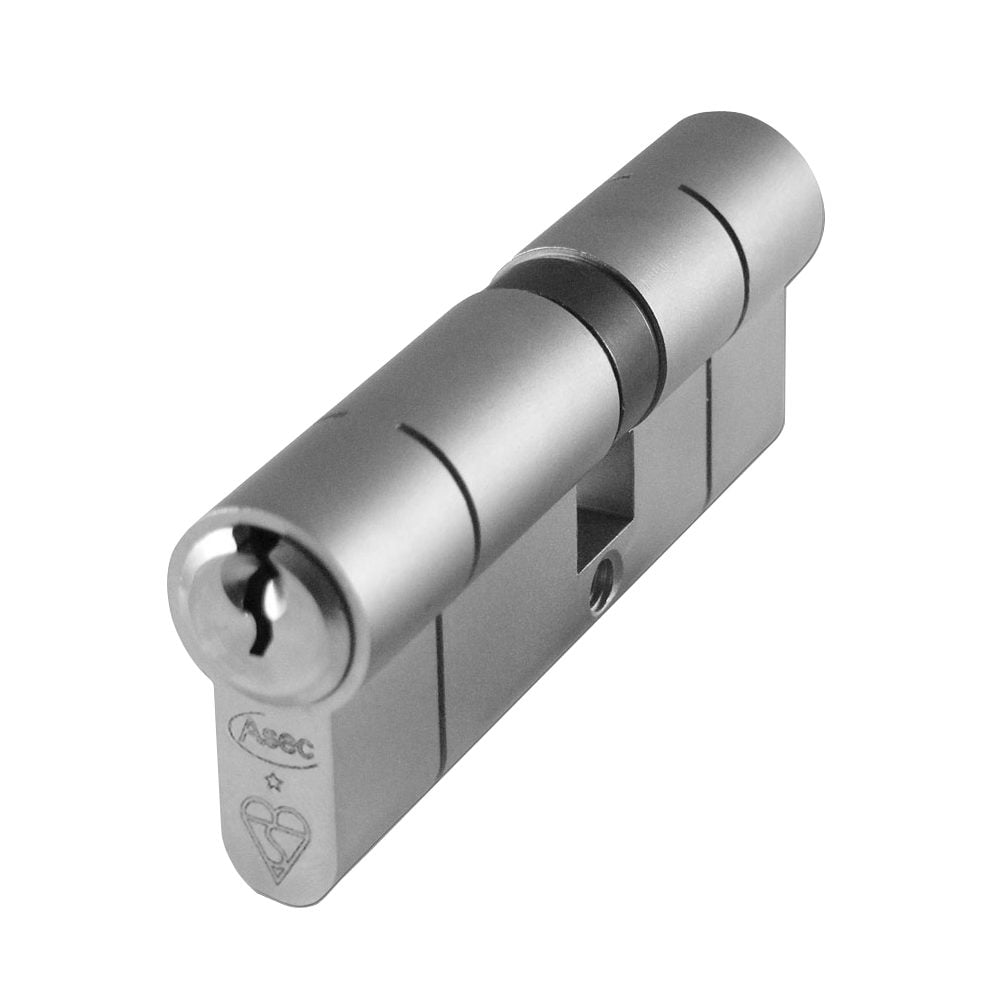 ASEC Kite BS 1 Star Kitemarked Euro Double Cylinder - AS10020 - 30/40 - Nickel Plated - AS10020