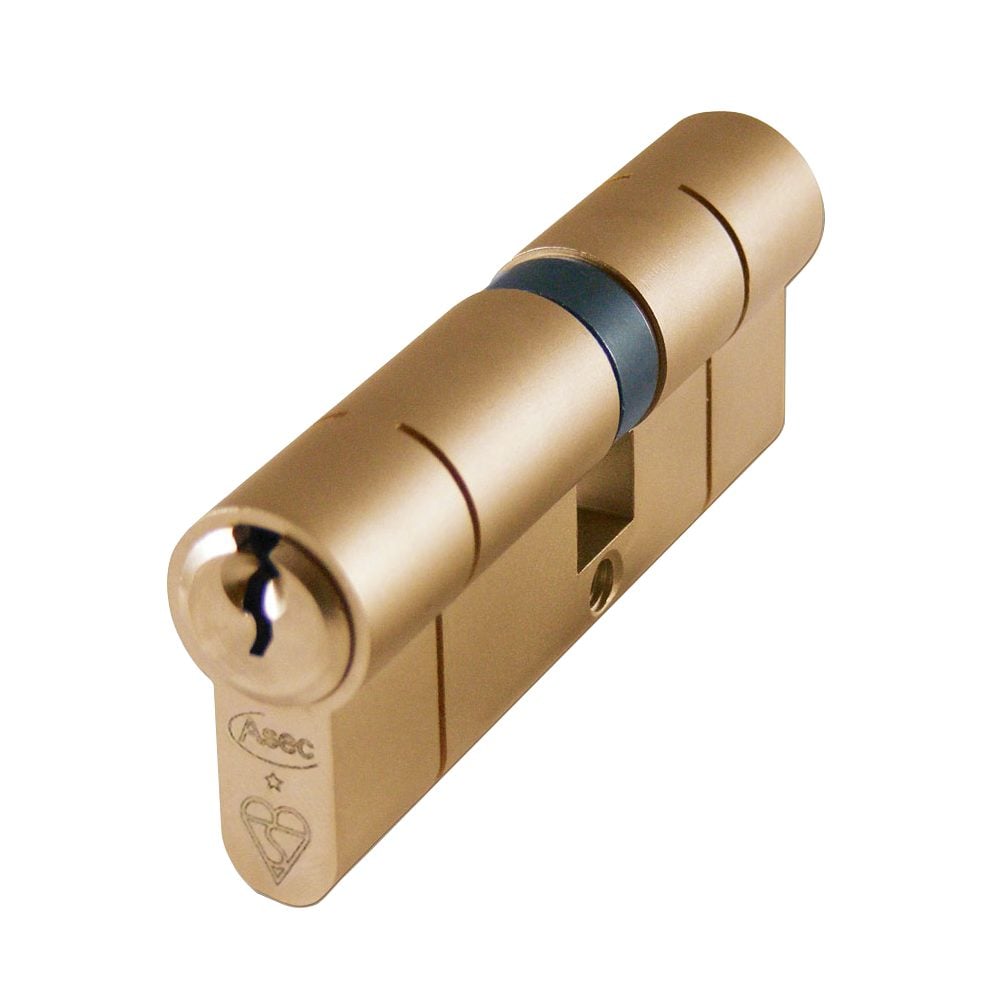 ASEC Kite BS 1 Star Kitemarked Euro Double Cylinder - AS10019 - 30/40 - Polished Brass - AS10019
