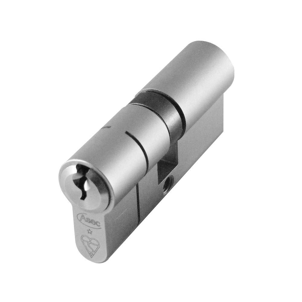 ASEC Kite BS 1 Star Kitemarked Euro Double Cylinder - AS10128 - 35/35 - Nickel Plated - AS10128