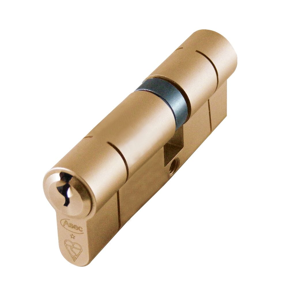 ASEC Kite BS 1 Star Kitemarked Euro Double Cylinder - AS10133 - 35/45 - Satin Brass - AS10133