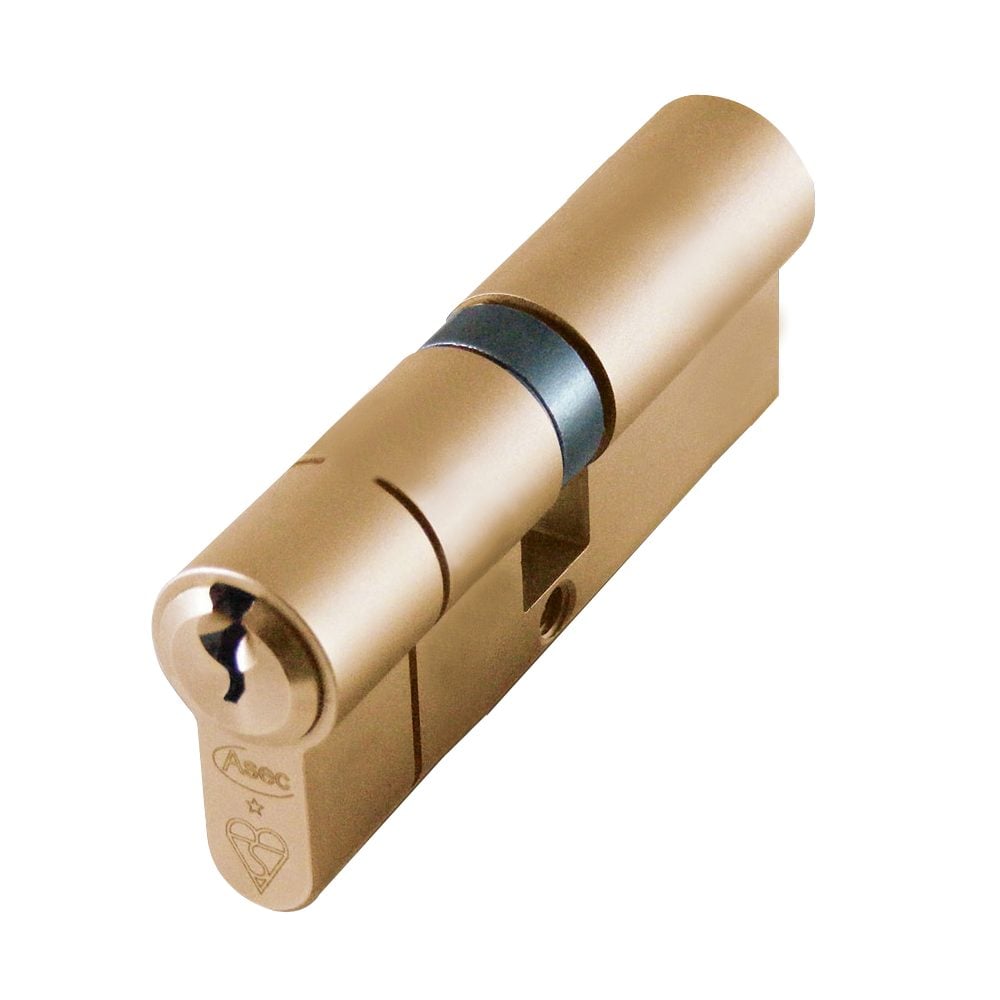 ASEC Kite BS 1 Star Kitemarked Euro Double Cylinder - AS10139 - 40/40 - Satin Brass - AS10139