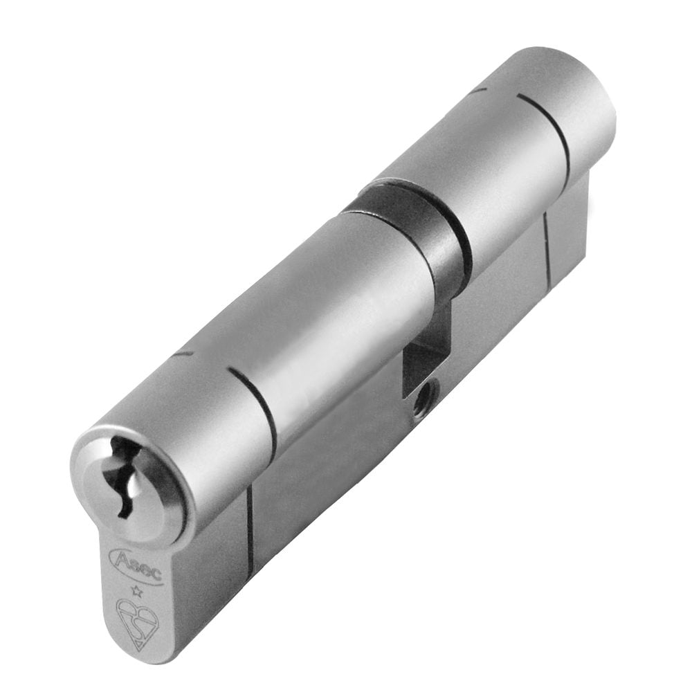 ASEC Kite BS 1 Star Kitemarked Euro Double Cylinder - AS10144 - 40/55 - Nickel Plated - AS10144