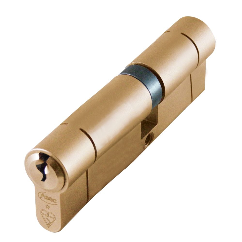 ASEC Kite BS 1 Star Kitemarked Euro Double Cylinder - AS10145 - 40/55 - Satin Brass - AS10145