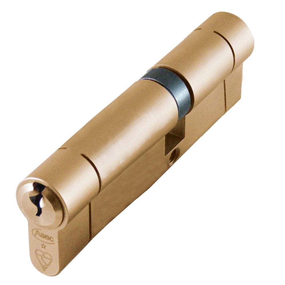 ASEC Kite BS 1 Star Kitemarked Euro Double Cylinder - AS10147 - 40/60 - Satin Brass - AS10147