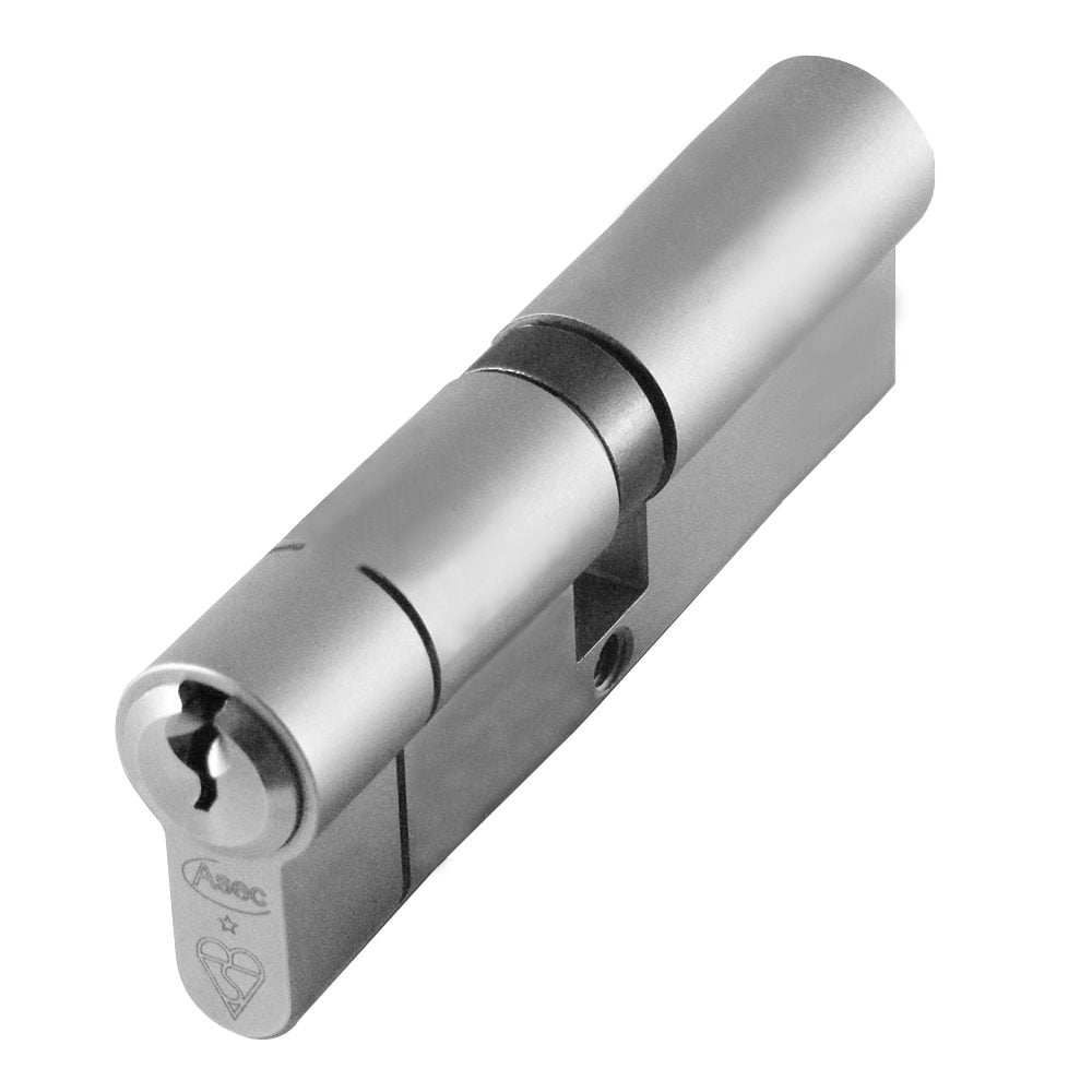 ASEC Kite BS 1 Star Kitemarked Euro Double Cylinder - AS10148 - 45/45 - Nickel Plated - AS10148