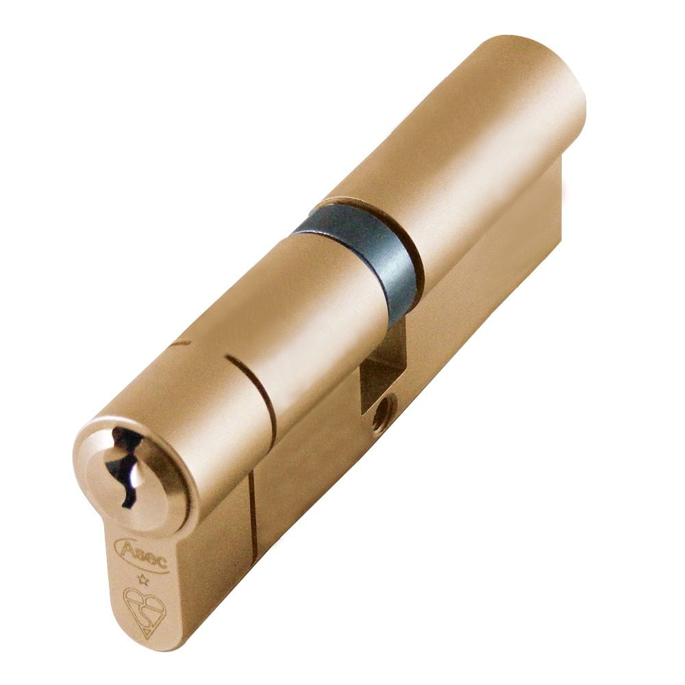 ASEC Kite BS 1 Star Kitemarked Euro Double Cylinder - AS10149 - 45/45 - Satin Brass - AS10149