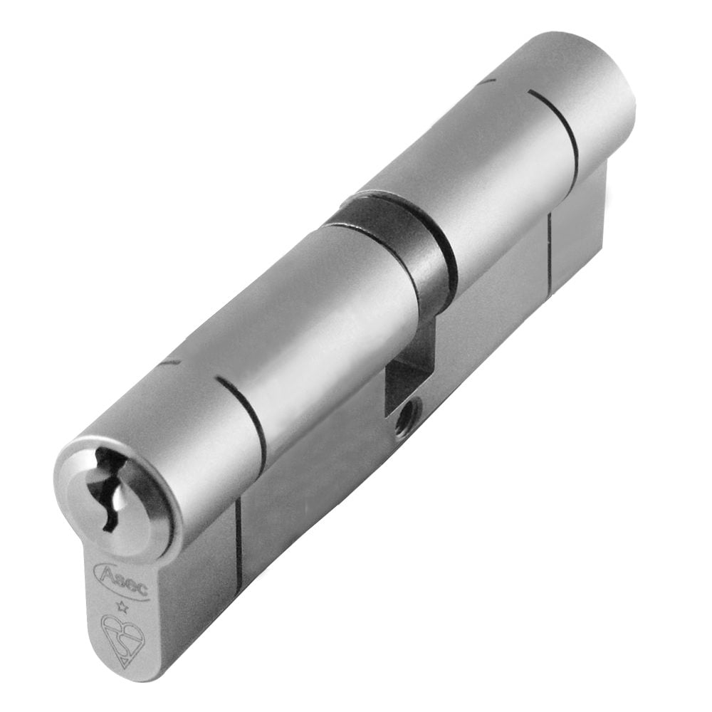 ASEC Kite BS 1 Star Kitemarked Euro Double Cylinder - AS10150 - 45/50 - Nickel Plated - AS10150