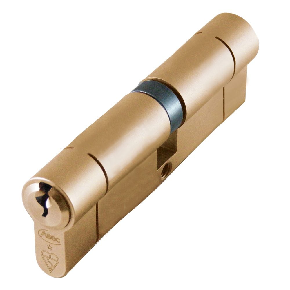 ASEC Kite BS 1 Star Kitemarked Euro Double Cylinder - AS10151 - 45/50 - Satin Brass - AS10151