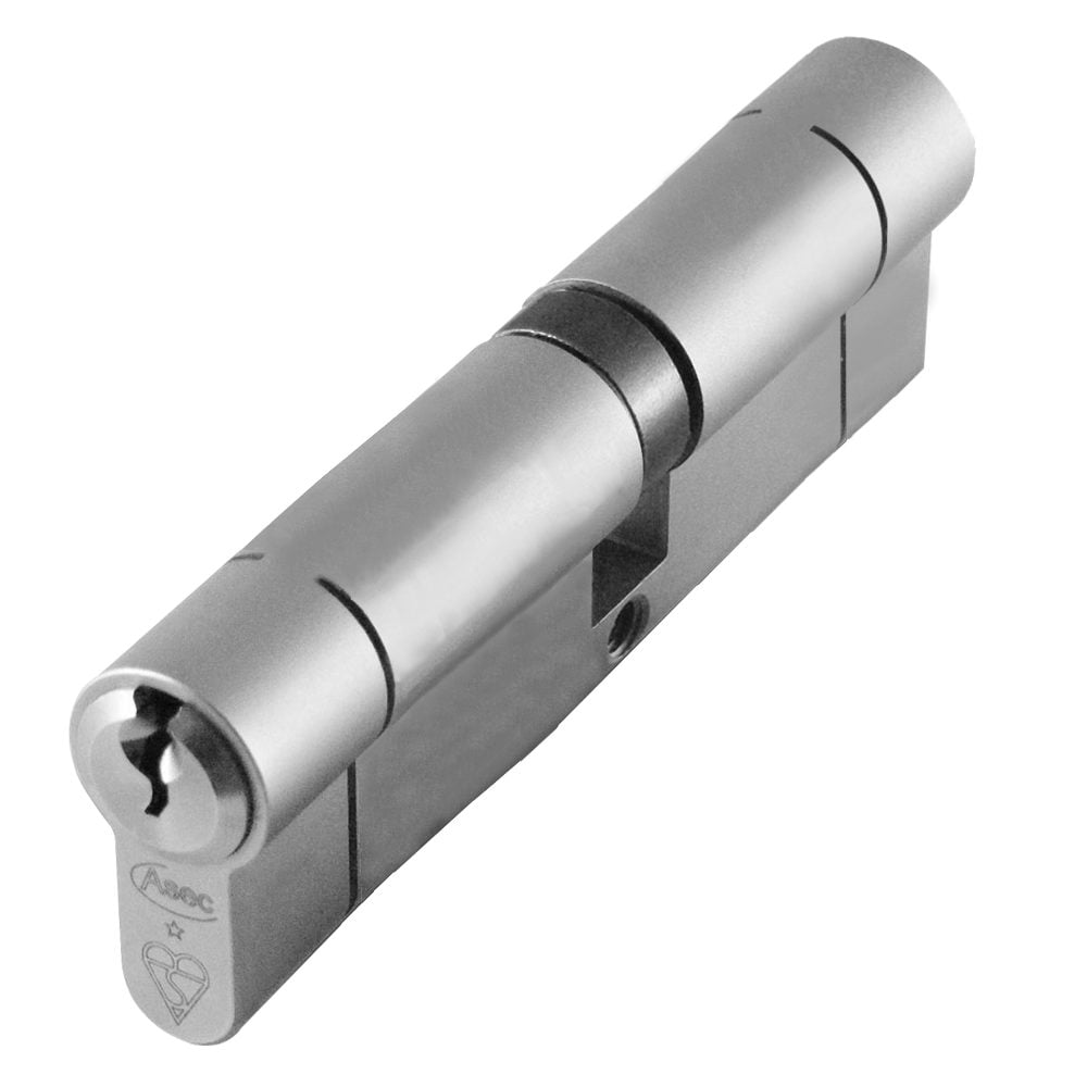ASEC Kite BS 1 Star Kitemarked Euro Double Cylinder - AS10152 - 45/55 - Nickel Plated - AS10152