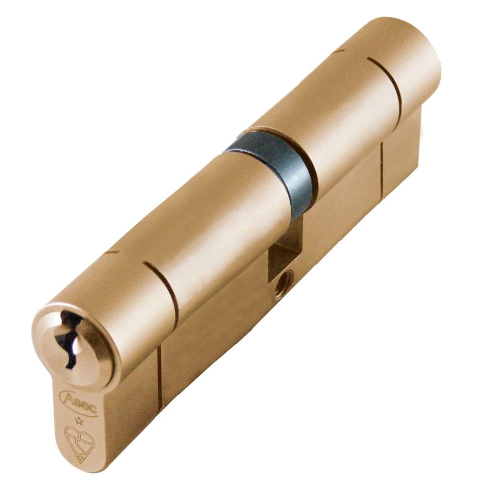 ASEC Kite BS 1 Star Kitemarked Euro Double Cylinder - AS10153 - 45/55 - Satin Brass - AS10153