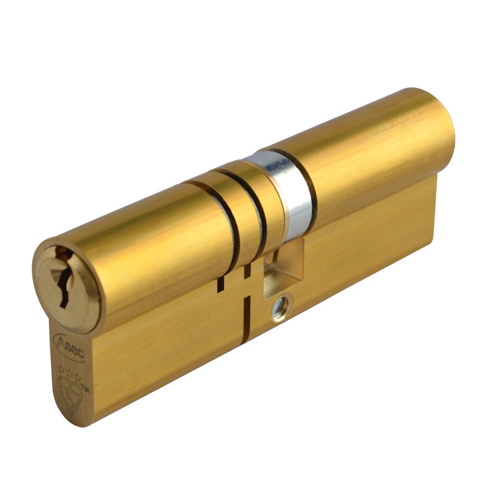 ASEC Kite Elite 3 Star Snap Resistant Double Euro Cylinder - AS10369 - 45/45 - Satin Brass - AS10369