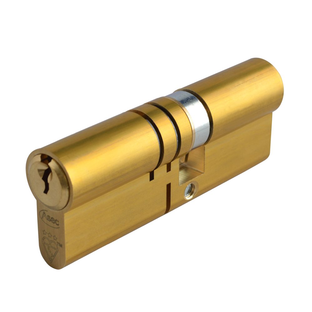ASEC Kite Elite 3 Star Snap Resistant Double Euro Cylinder - AS10345 - 50/35 - Satin Brass - AS10345