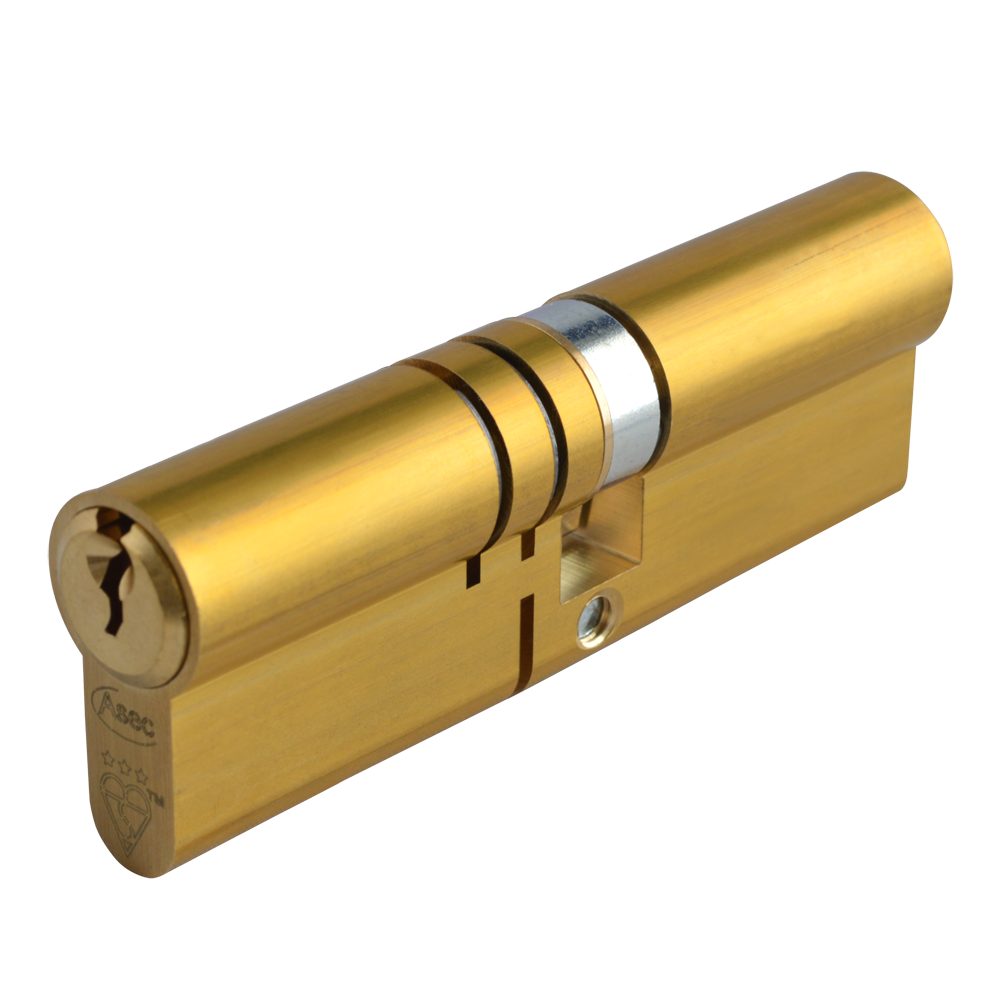 ASEC Kite Elite 3 Star Snap Resistant Double Euro Cylinder - AS10377 - 55/45 - Satin Brass - AS10377