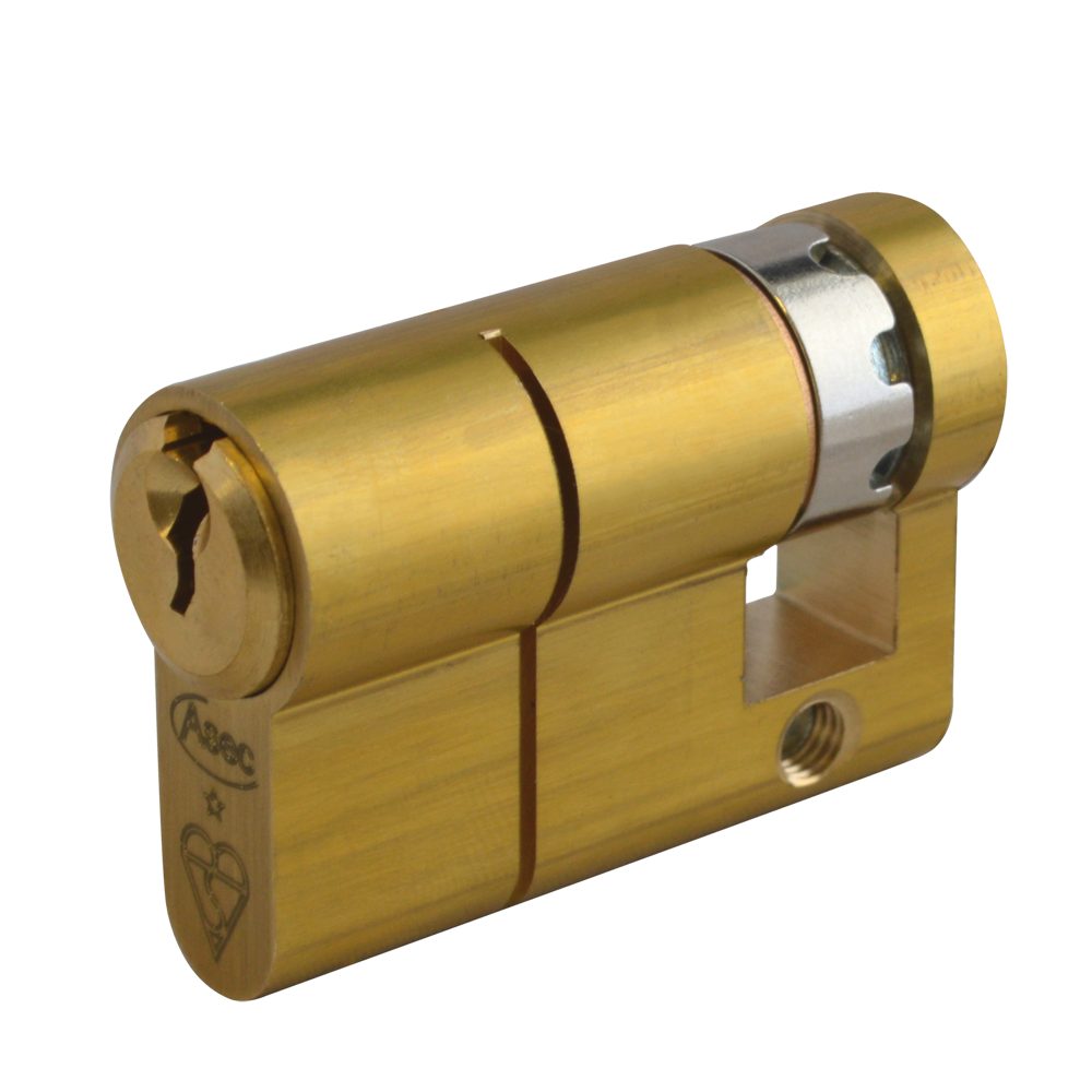 ASEC Kite Euro Half Cylinder - AS10179 - 45mm - Satin Brass - AS10179
