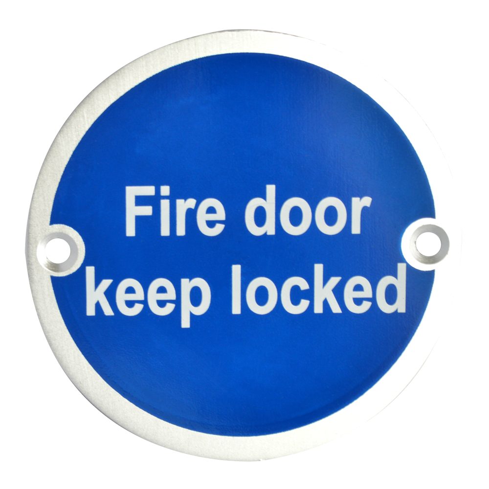 ASEC Metal `Fire Door Keep Locked` Sign