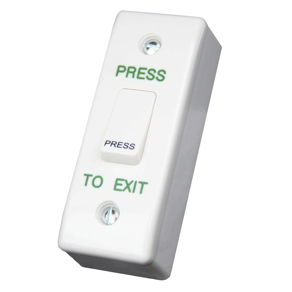 ASEC Narrow Press To Exit Button - AS11756 - White - AS11756