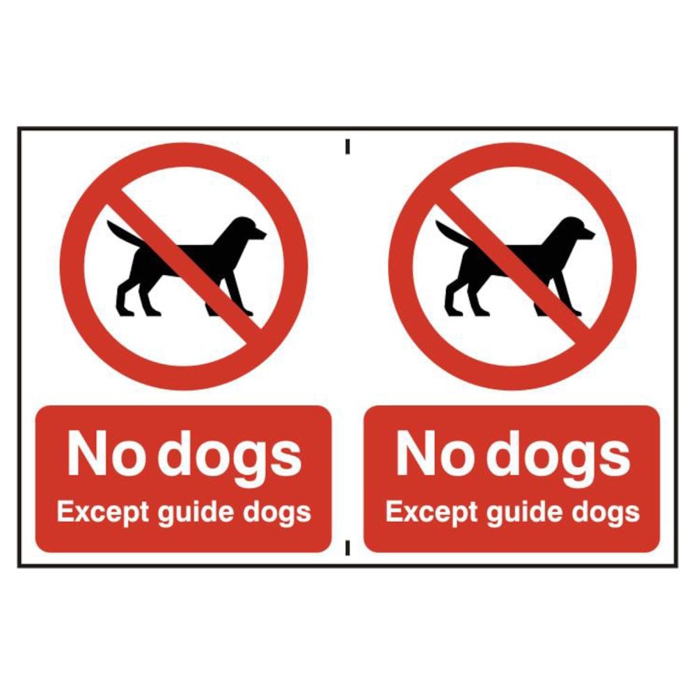 ASEC `No Dogs` 200mm x 300mm PVC Self Adhesive Sign