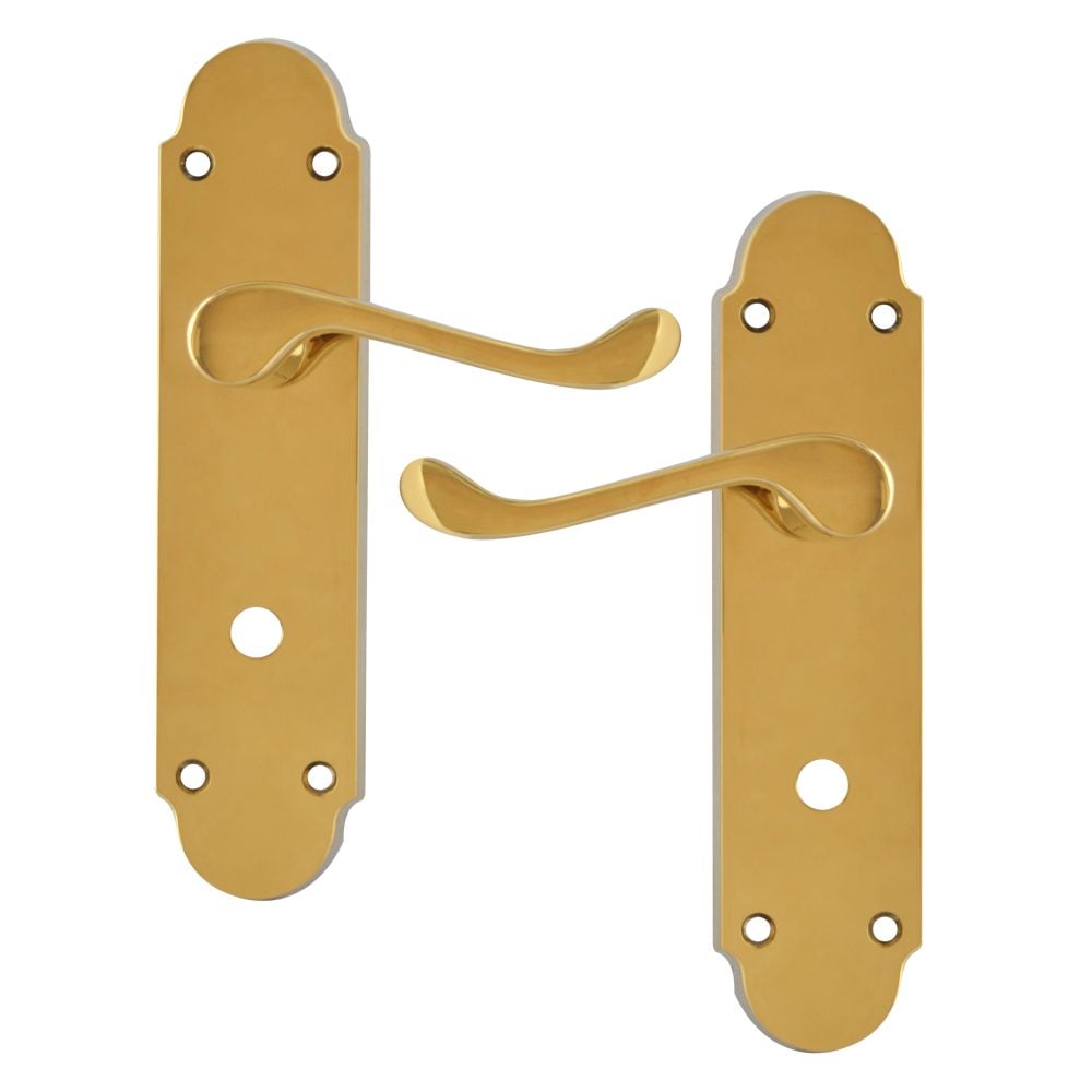 ASEC Oakley Plate Mounted Lever Furniture - AS3594 - Polished Brass - AS3594