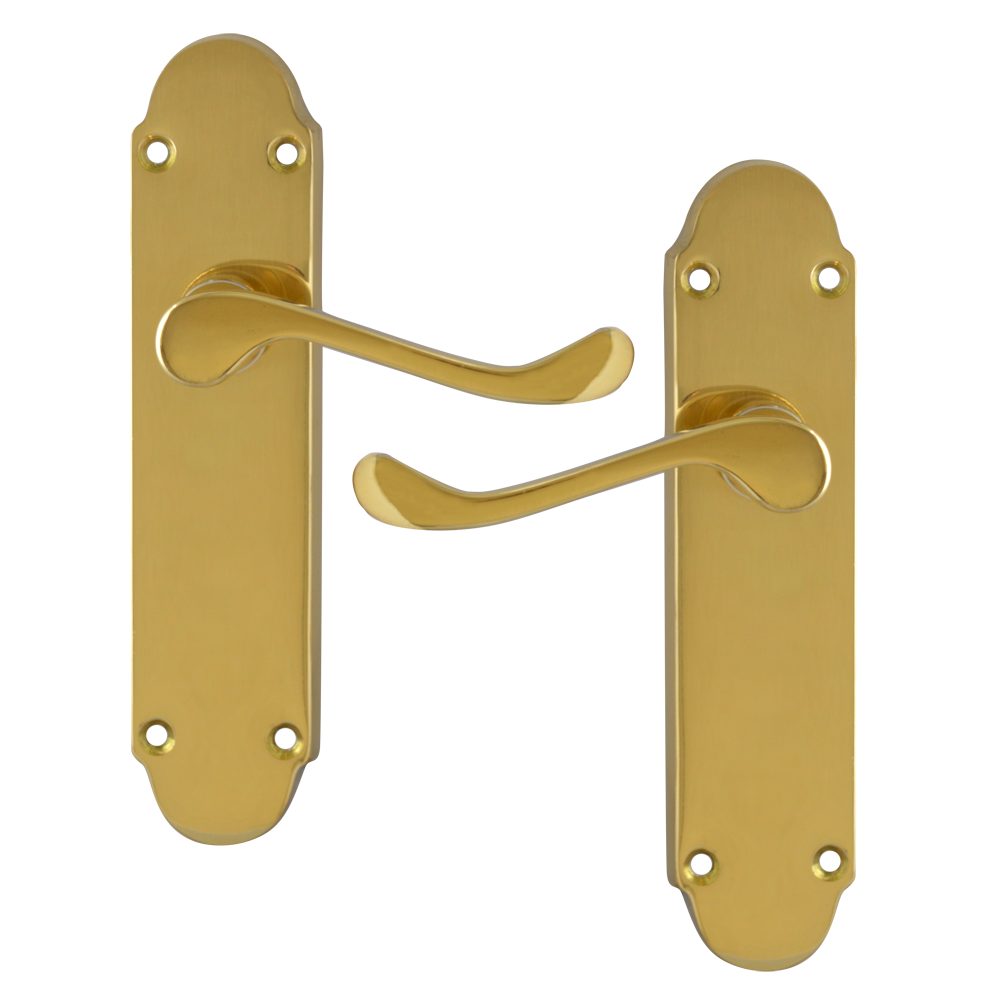 ASEC Oakley Plate Mounted Lever Furniture - AS3764 - Polished Brass - AS3764