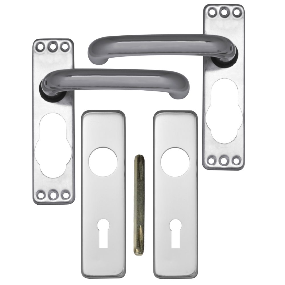 ASEC Plate Mounted Aluminium Lever Furniture - AS4002 - Anodised Aluminium - AS4002