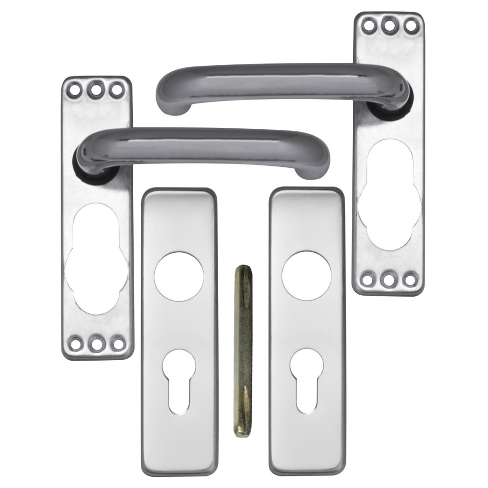 ASEC Plate Mounted Aluminium Lever Furniture - AS4003 - Anodised Aluminium - AS4003