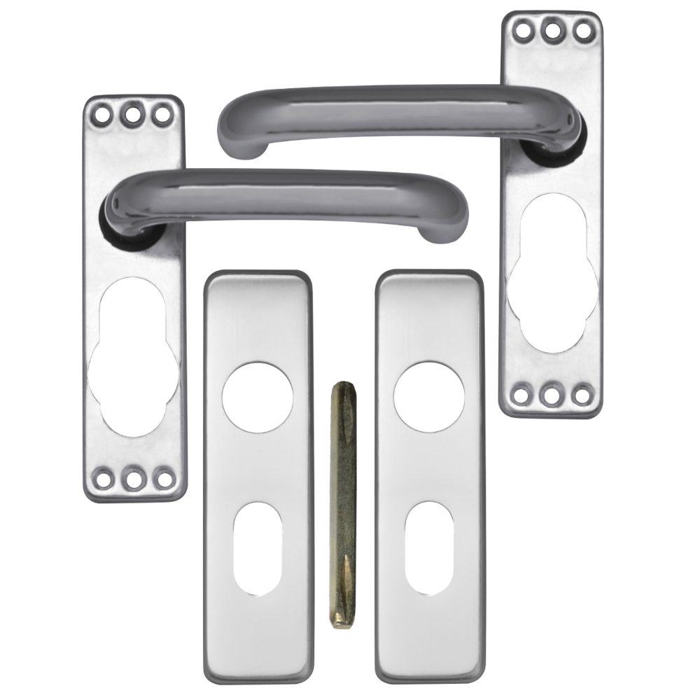 ASEC Plate Mounted Aluminium Lever Furniture - AS4004 - Anodised Aluminium - AS4004