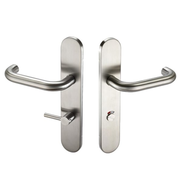 ASEC Radius Backplate Lever Furniture DDA - AS11450 - Satin Stainless Steel - AS11450