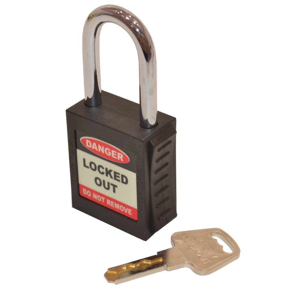 ASEC Safety Lockout Tagout Padlock - AS11490 - Black - AS11490