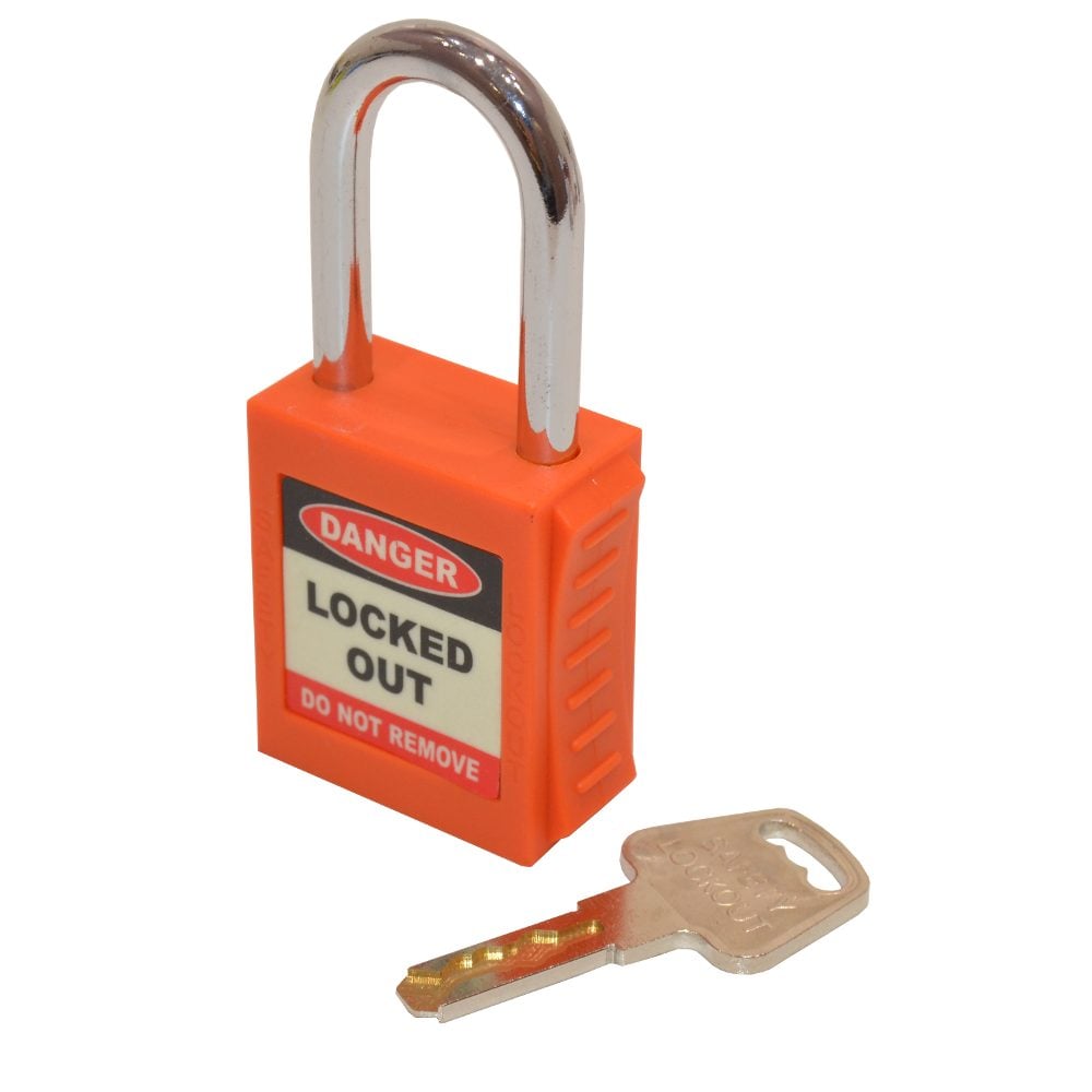 ASEC Safety Lockout Tagout Padlock - AS11491 - Orange - AS11491