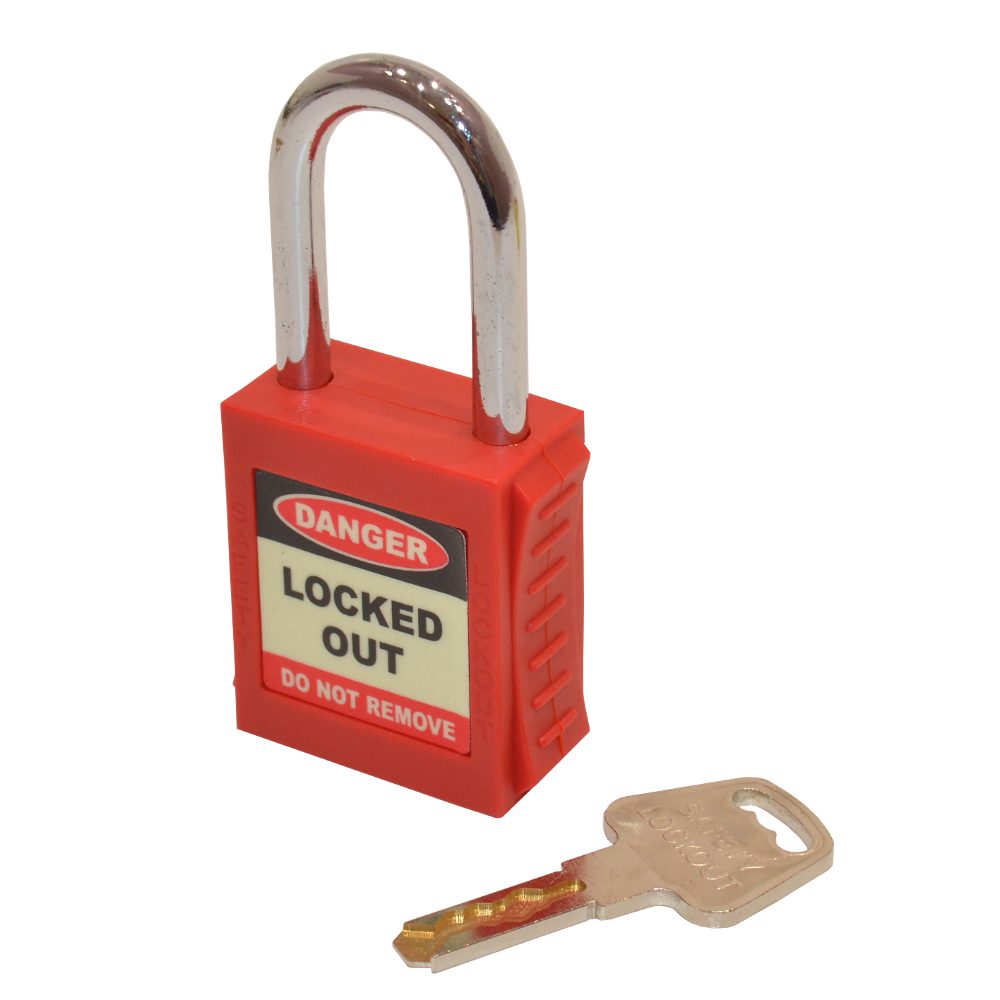 ASEC Safety Lockout Tagout Padlock - AS11486 - Red - AS11486