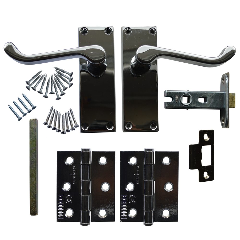 ASEC Scroll Mortice Latch Door Handle Pack Grade 7 Hinges