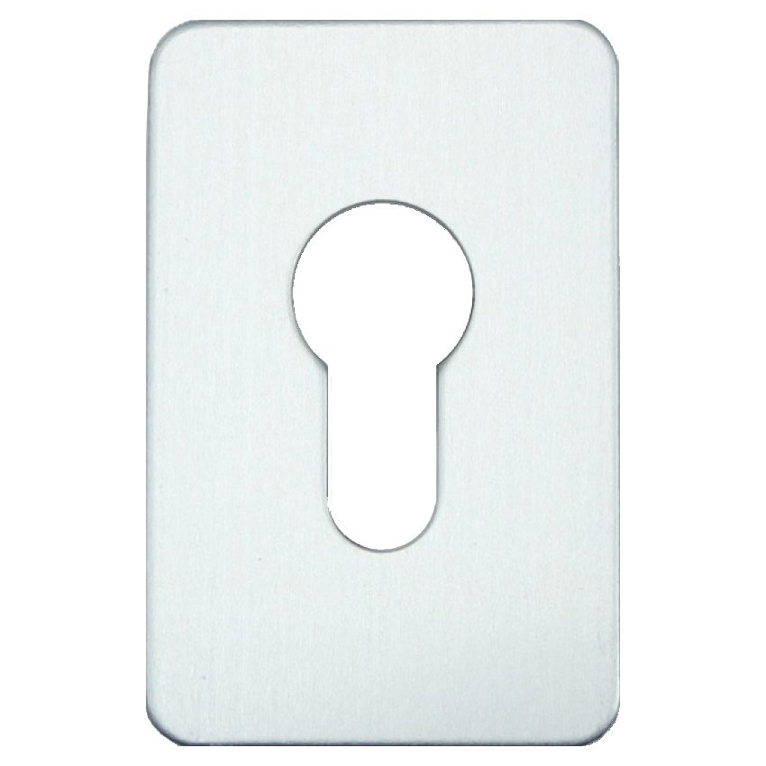 ASEC Self Adhesive 45mm x 70mm Euro Escutcheon - AS10564 - Satin Chrome - AS10564