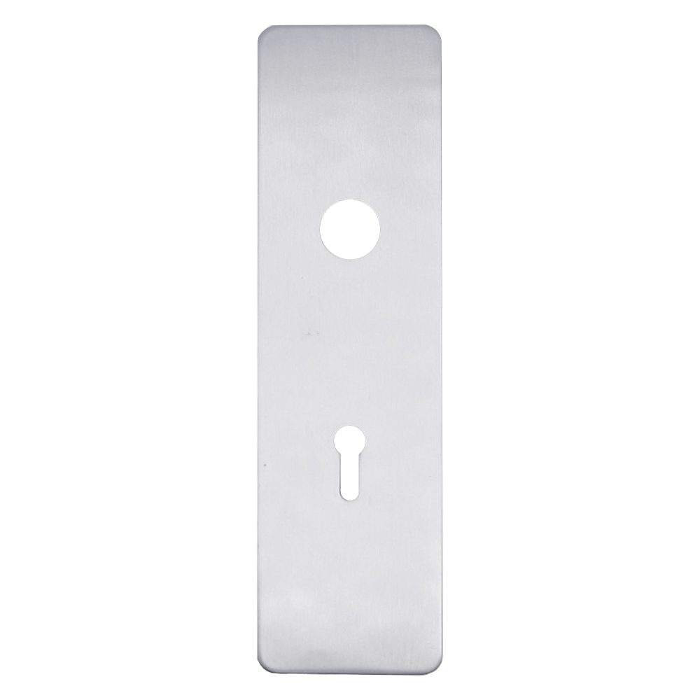 ASEC Self Adhesive 48mm x 175mm Spindle &amp; UK Mortice Escutcheon - AS10573 - Satin Chrome - AS10573