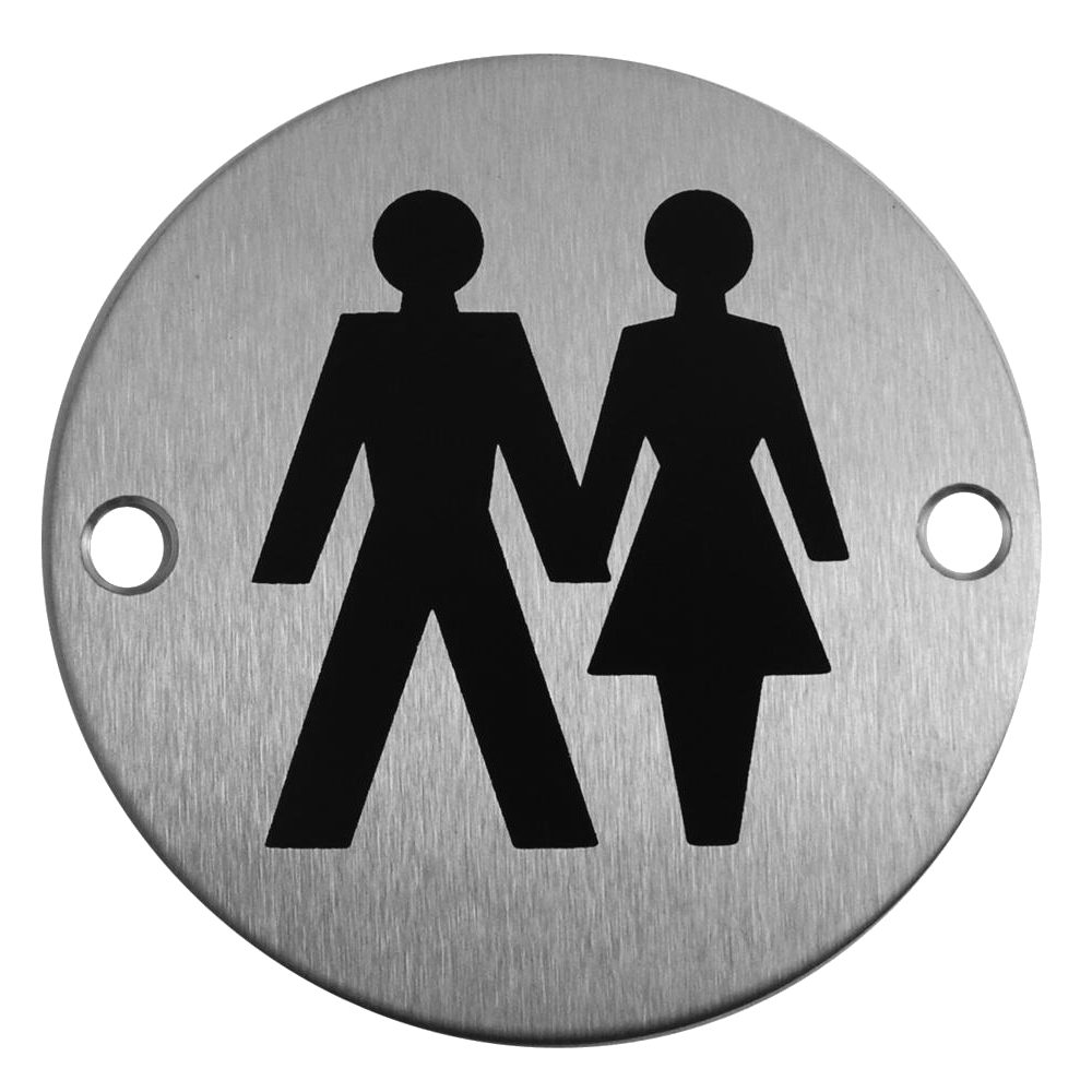ASEC Stainless Steel Metal Toilet Door Sign - AS4531 - Stainless Steel - X2004S