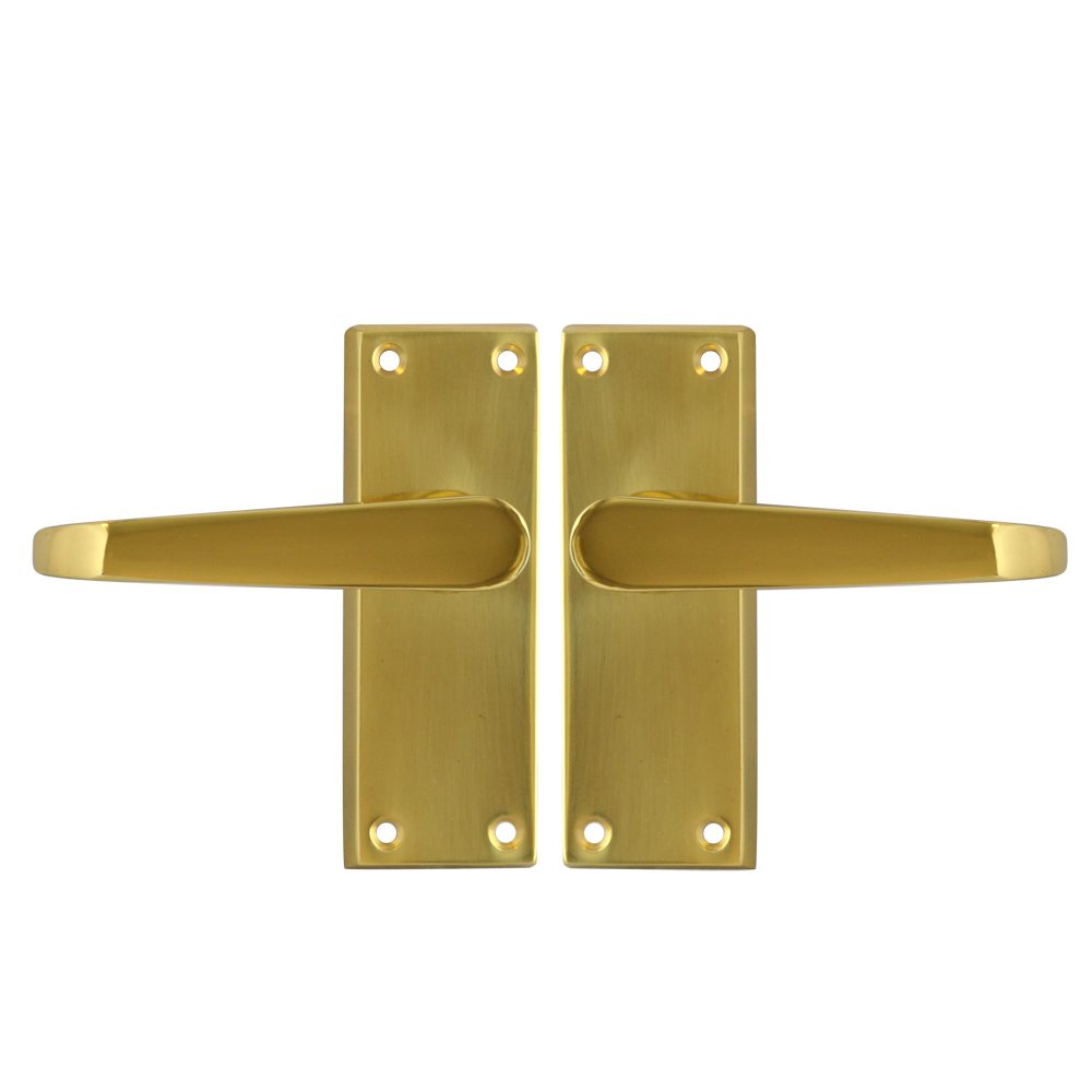 ASEC Victorian Plate Mounted Lever Furniture - AS3784 - Polished Brass - AS3784