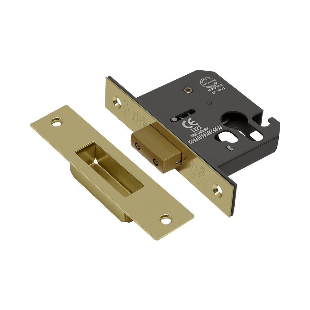 ASEC Vital Mortice Euro Deadcase - VT10107 - Polished Brass - VT10107