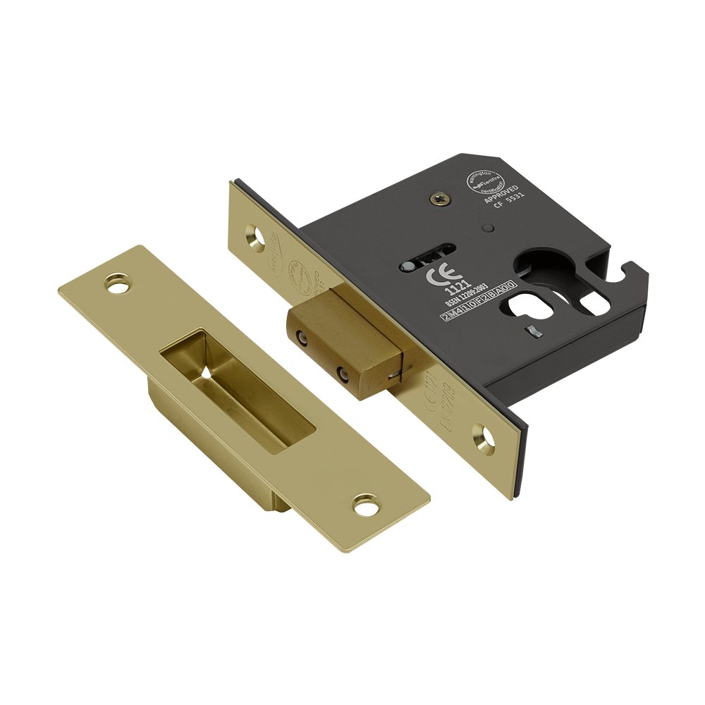 ASEC Vital Mortice Euro Deadcase - VT10109 - Polished Brass - VT10109