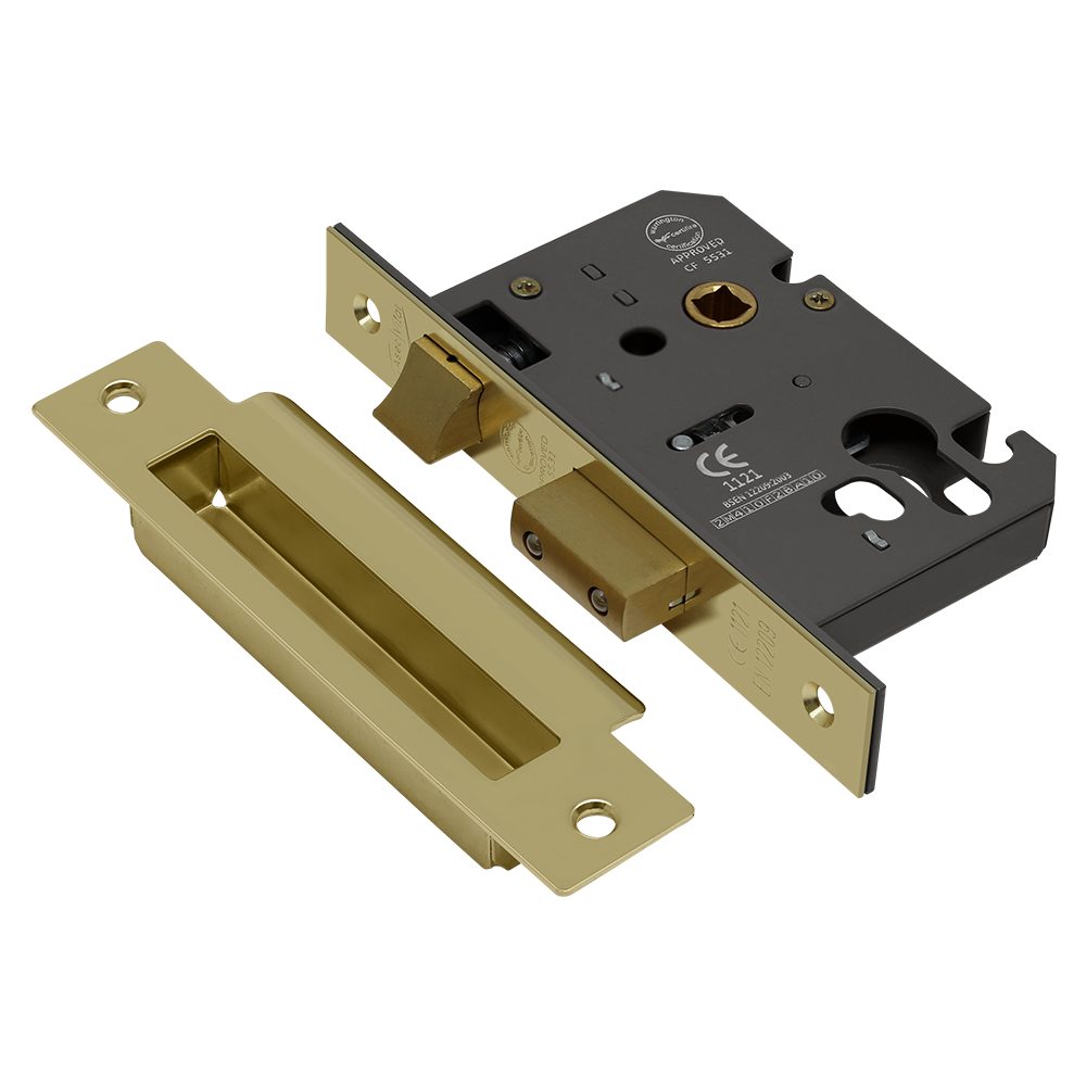 ASEC Vital Mortice Euro Sashcase - VT10103 - Polished Brass - VT10103
