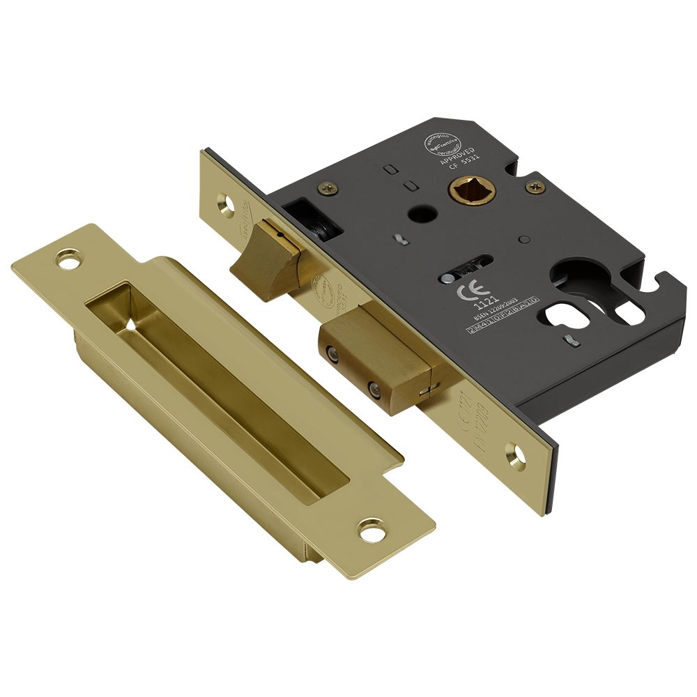 ASEC Vital Mortice Euro Sashcase - VT10105 - Polished Brass - VT10105